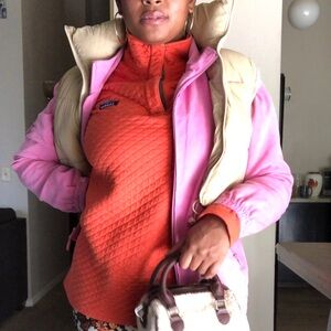 L.L. BEAN “half-zip” pullover sweater in orange